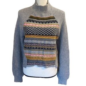 𝅺ECOTE Urban Outfitters Size Medium Boho Aztec Sweater With Balloon Sleeves